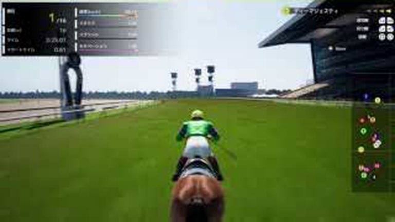 Full Strideの追込馬が東京の直線で1番手へ上がるゲーム画面