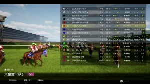 Full Stride公式ゲームプレイ映像の天皇賞秋出馬表