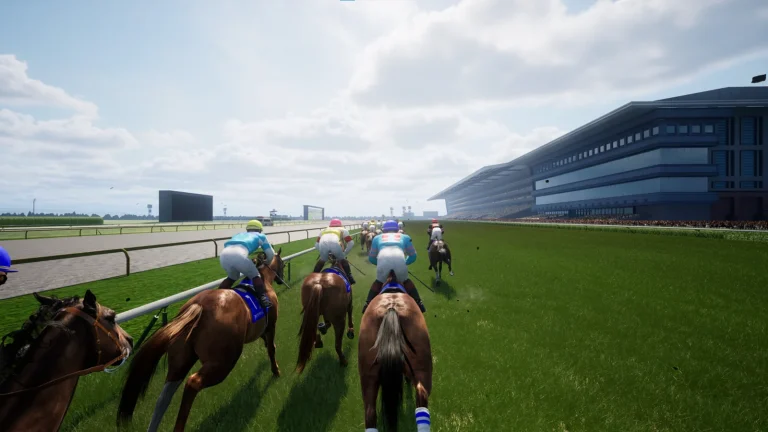 Full Strideでゴール前を駆ける競走馬