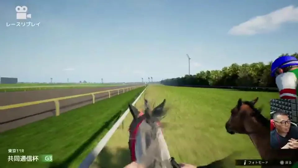 Full Strideのレースリプレイで進路と仕掛けを確認する画面